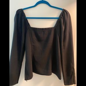 Something Navy Black Top